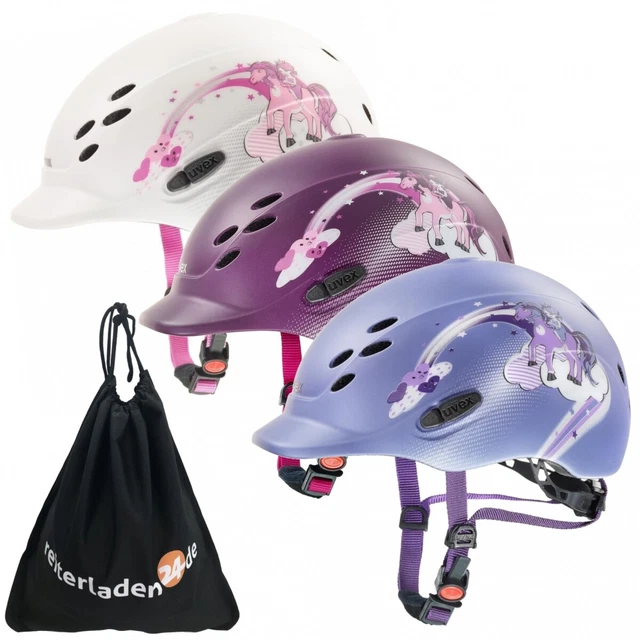 Kinder Reithelm Reitkappe ONYXX princess Uvex (49-54cm) inkl. RL24 Schutzbeutel