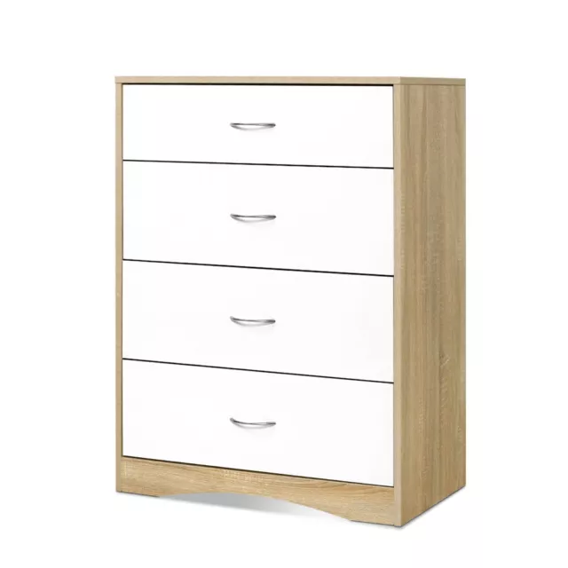 Artiss 4 Chest of Drawers Dresser Tallboy Table Storage Cabinet Bedroom BURL