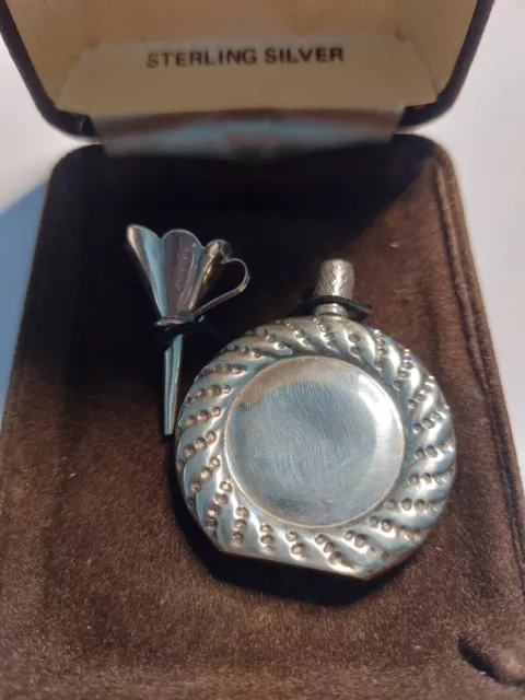 Sterling Silver Perfume Bottle And Funnel