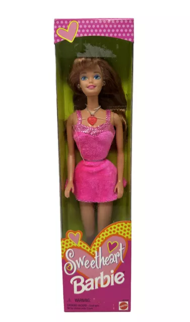 Barbie Sweetheart Brunette Doll Pink Dress Mattel 1997 No 18700 NRFB