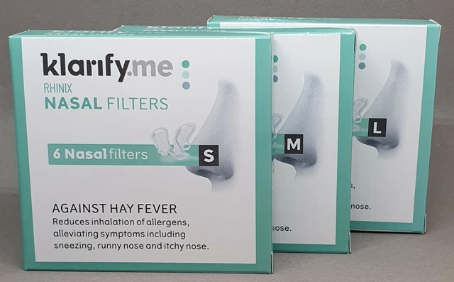 Klarify.me Rhinix Nasal Filters, Against Hay Fever (Choose Size / Quantity)