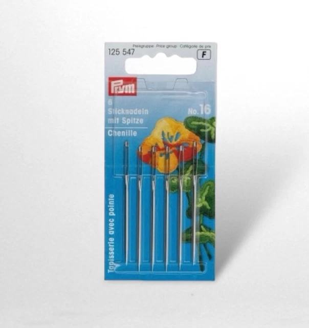 Prym 6 Sticknadeln mit Spitze No. 16, 55x1,60mm (125547); 1 Stück