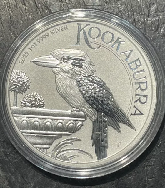 2022 Australian Kookaburra 1oz Silver bullion coin in capsule Perth Mint