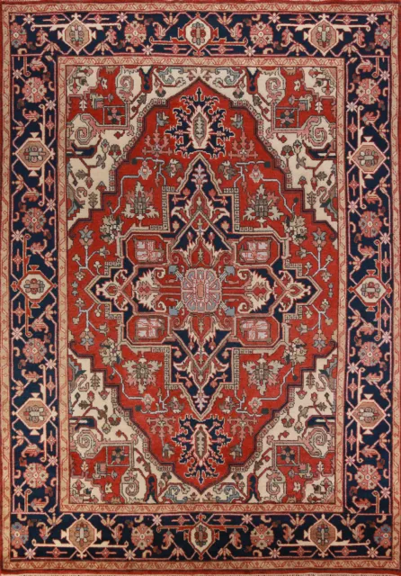 Exquisite Traditional Hand-made Heriz Serapi Indian Living Room Wool 9x12 ft Rug
