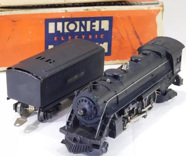 ORIGINAL PREWAR LIONEL 1666 2-6-2 STEAM LOCOMOTIVE w/2689W WHISTLE TENDER/OBs