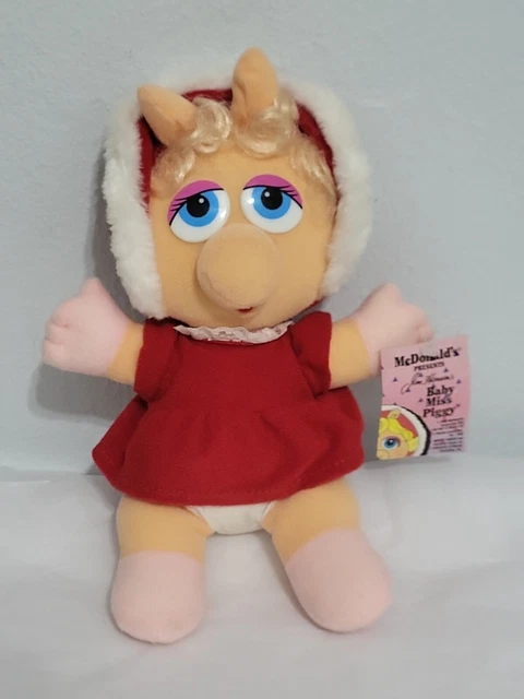 Baby Miss Piggy Plush Stuffed Animal Muppet Jim Henson Vintage McDonalds 1988