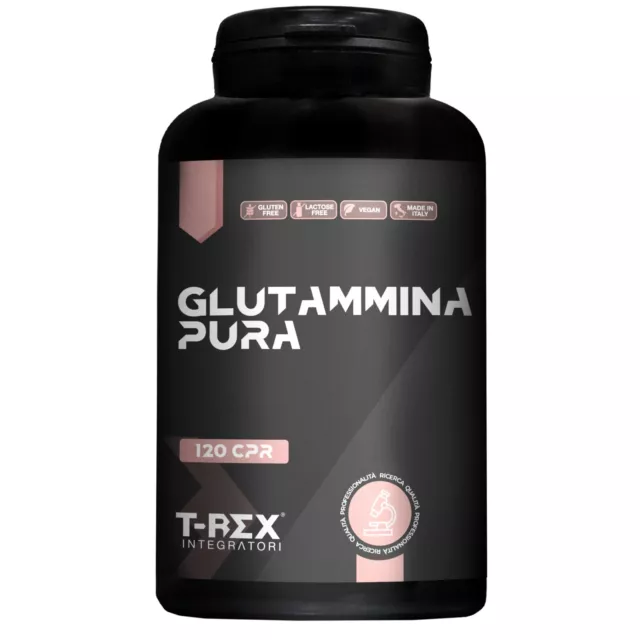 GLUTAMMINA 100% PURA T-Rex → 120 cpr Integratore Recupero Muscolare L-Glutammina