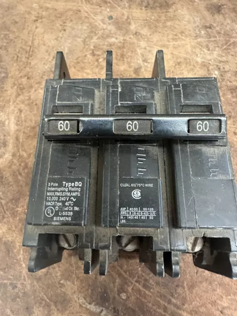 NEW - ITE SEIMENS BQ Breaker. 3 Pole 60 Amp