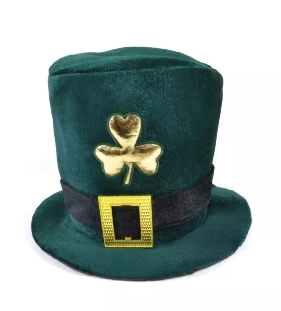 IRISH LEPRECHAUN GREEN Velour Top Hat St Patricks Day Ireland ...