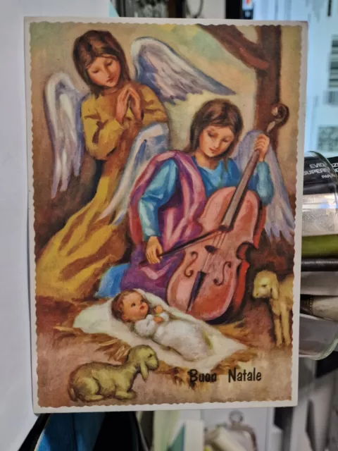 Cartolina Buon Natale Gesù e Angioletti 1971 AR 7206 100 SP3640 ^