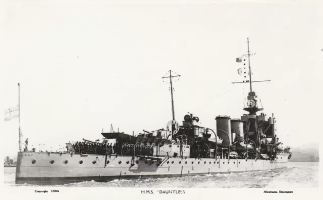 Original Royal Navy Photograph. HMS "Dauntless" Cruiser. WW11. Fine! 1920s