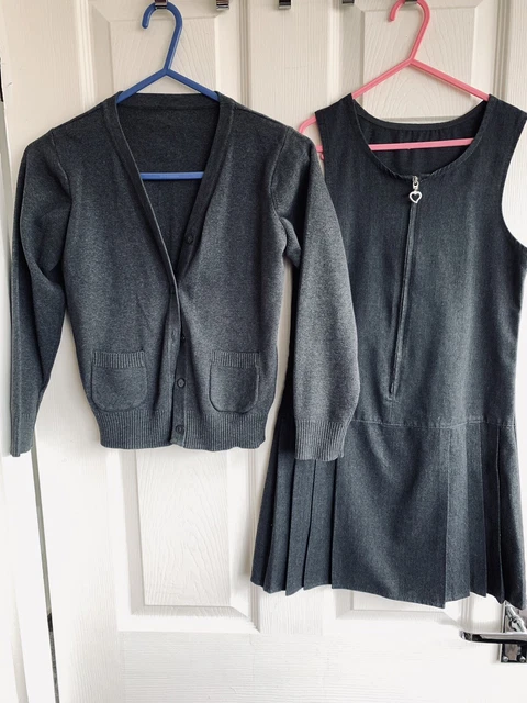 Pacchetto vestiti ragazze età 7 anni uniforme grigia abito scuola cardigan M&S george