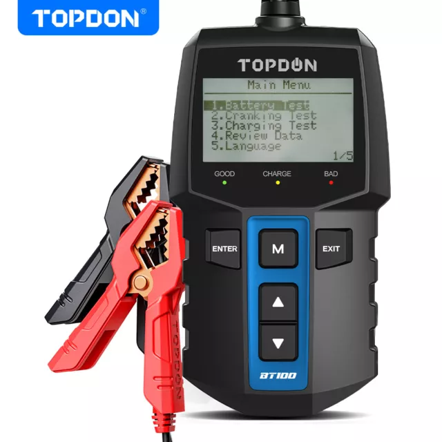 TOPDON 12V Car Battery Load Analyzer Tester Charging Cranking System 100-2000CCA