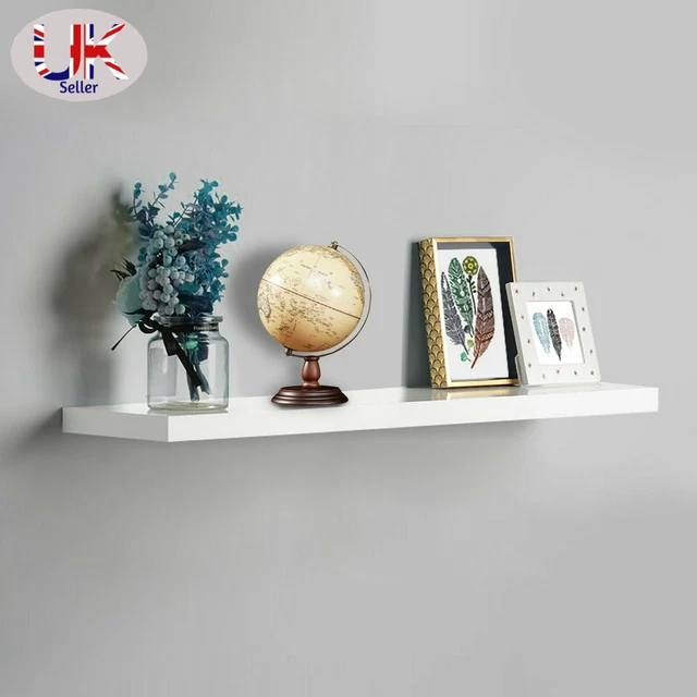 HIGH GLOSS WALL Floating Shelf/Shelves White/Black/Grey Display Unit £