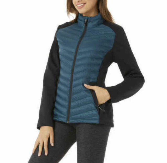 32 Degrees Heat Womens Puffer Jacket Teal Black Size XXL