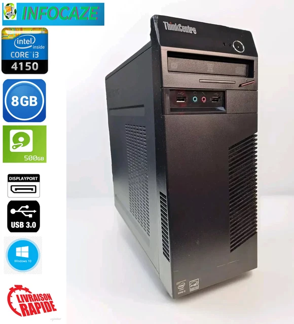 PC Tour Lenovo ThinkCentre M93p Intel G3220 RAM 8Go Disque 250Go Windows 10 Wifi
