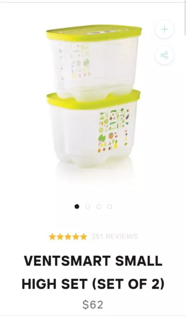 TUPPERWARE VENTSMART SET 2 x SMALL HIGH 1.8L BNIP RRP $62. Most Popular Size.