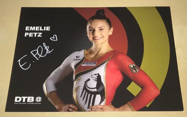 RAR Emelie Petz Original signierte Autogrammkarte DTB Turnen Autogramm Karte AK