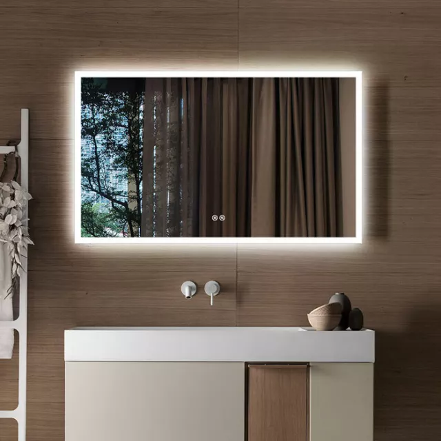 Dimmable Antifog LED Bathroom Mirror Vertical Horizontal WallMount Vanity Mirror