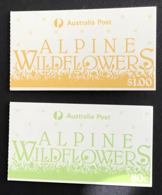 AUSTRALIA. 1986 Alpine Wildflowers - $1 & 80c Stamp Booklets