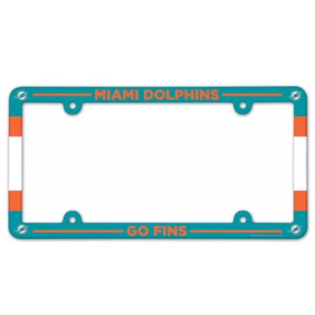 Miami Dolphins Wincraft GO FINS NFL Poly License Plate Frame