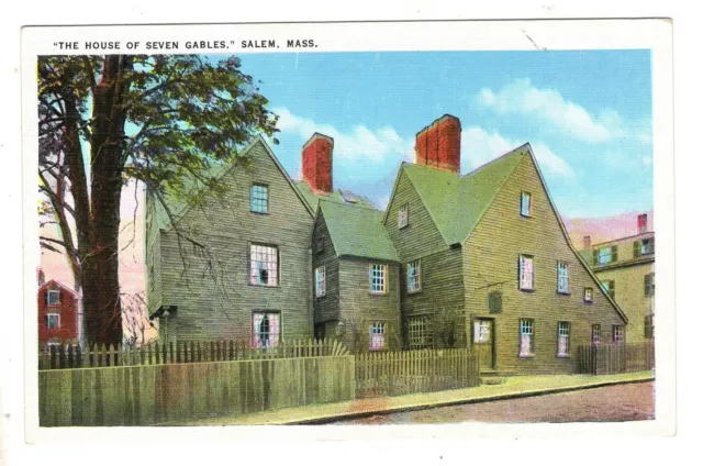 Postcard MA The House of Seven Gables Built In 1668 Salem Massachusetts Vintage