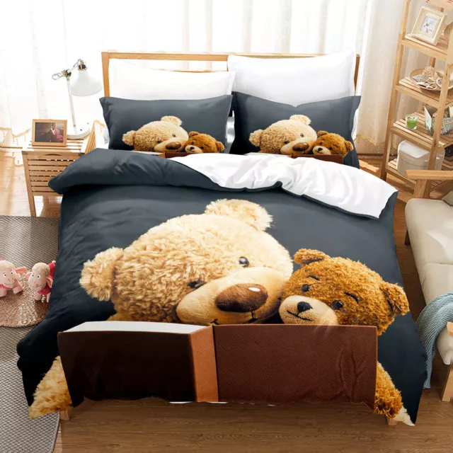 The Teddy Bear 3D Printed Bedding Set 2/3PCS Duvet Cover & Pillowcase(s) Gift