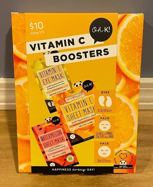 Oh K Vitamin Boosters box - Vitamin C eye mask, Vitamin C sheet mask, Watermelon