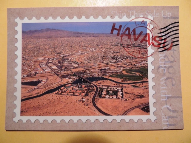 Lake Havasu City Arizona vintage postcard aerial view