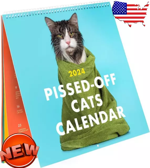 NEW 2024 PISSEDOFF Cats Calendar Funny Cat Wall Calendar US 13.86