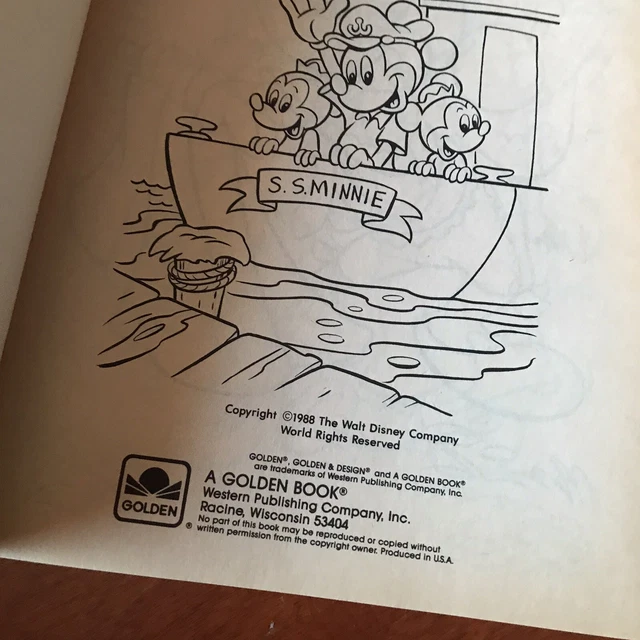 VTG 80S WALT Disney A Giant Coloring Book Golden 1988 Mickey Mouse