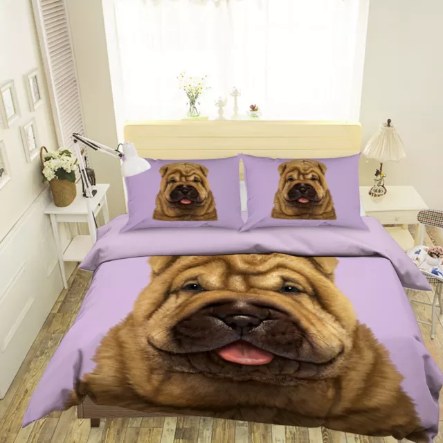 3D Shar Pei Puppy Portrait N271 Bed Pillowcases Quilt Cover Duvet Vincent Amy