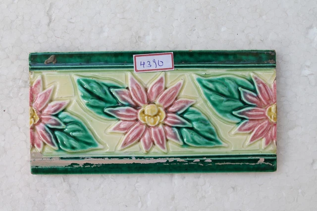 Old Circa 1930 Vintage Artdeco Ceramic Tile Border Made In Japan NH4390