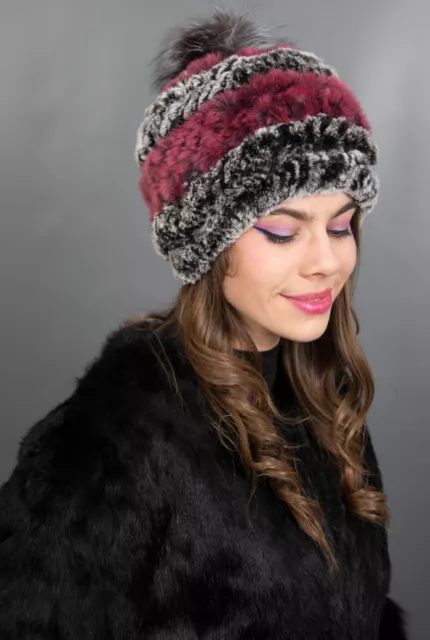 671 New Wonderful Real Rex Chinchilla Hat Luxury Fur Beautiful Look