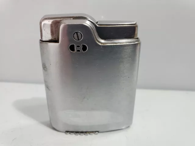 Vintage Working Ronson Essex Lighter Chrome Art Deco Design No Monogram 4739/26