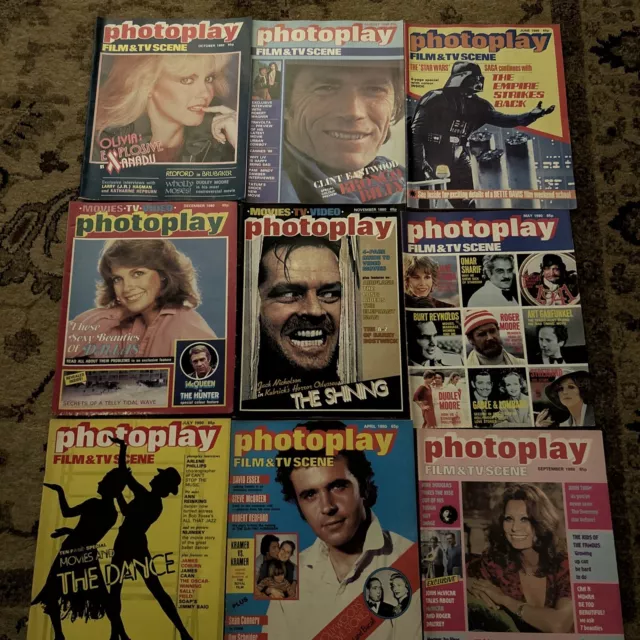 Photoplay Film & TV Scene Magazines 1980 - 9 Magazines