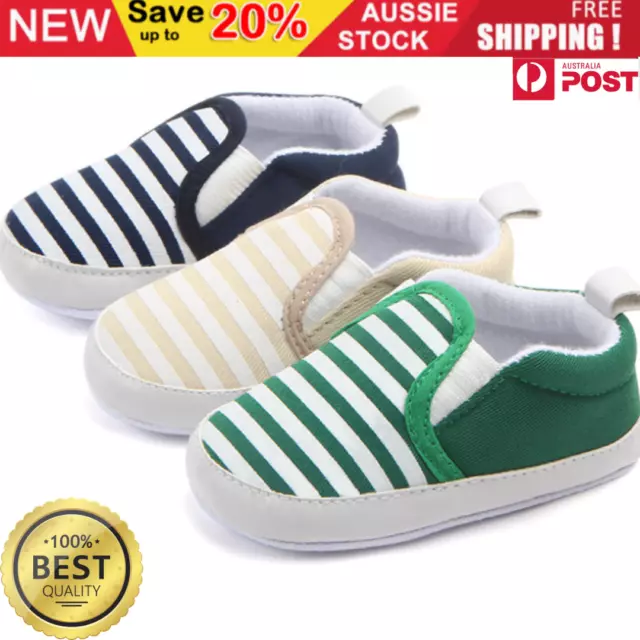 Baby Girls Boys Kids Infant Newborn Toddler Crib Shoes Sneakers Casual Canvas AU