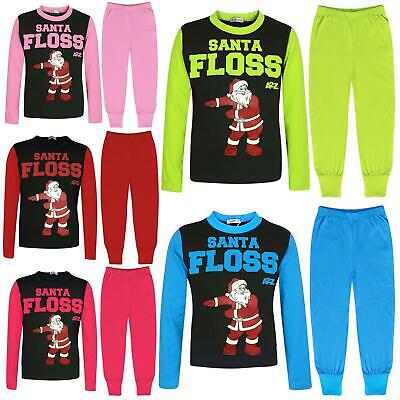 Kids Girls Boys Pyjamas Trendy Santa Floss A2Z Christmas Loungewear Pjs Outfits