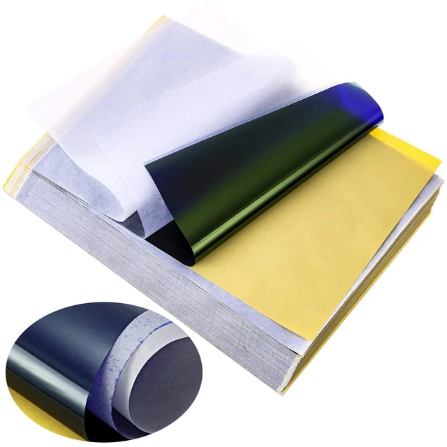 Stencil Tatouage Papier Transfert Tatouage A4 - 100 Feuilles 4 Couches - Pour Imprimante Thermique Papier Pochoir A4