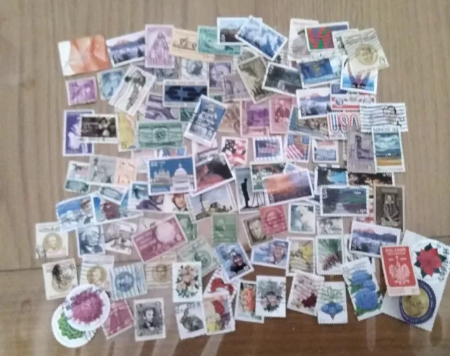 110 Asst Used Stamps From The United States, All Different, Off Paper.