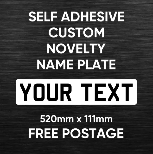 Stick On Number Plate Novelty White Vinyl Decal Sticker