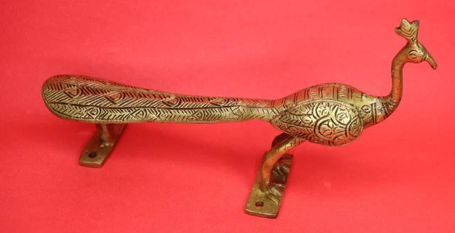 Peacock Shape Vintage Antique Style Handmade Brass Door Handle Cabinet Pull Knob