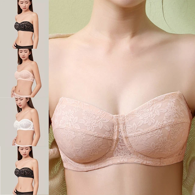 WOMEN PUSH UP Bra Strapless Transparent Invisible Multiway Clear Back  Straps Bra £9.14 - PicClick UK