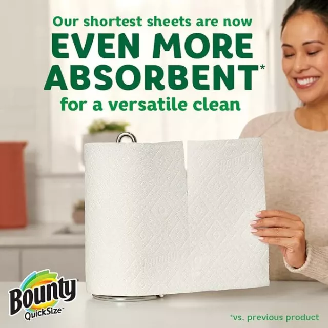 Bounty Quick Size Paper Towels, White, 8 Family Rolls 3