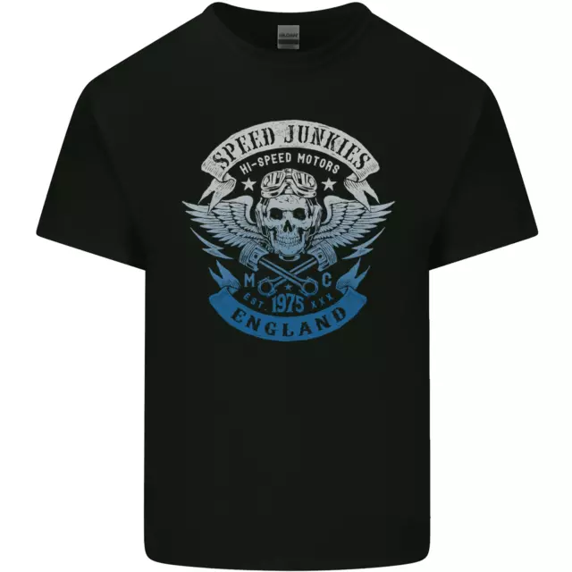 England Speed Junkies Biker Motorcycle Mens Cotton T-Shirt Tee Top