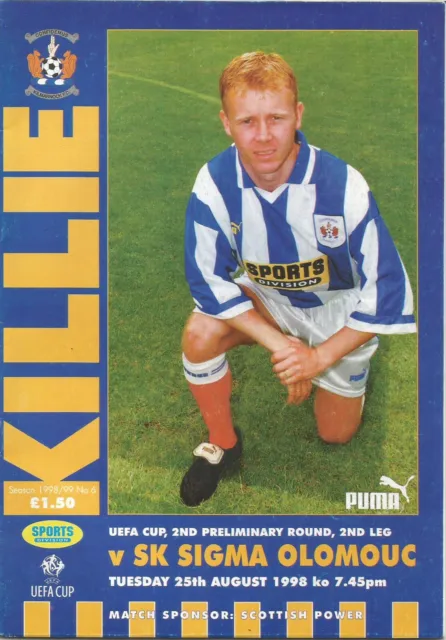 1998/99 Prog KILMARNOCK v SK SIGMA OLOMOUC (UEFA Cup)