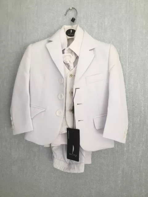 Boys 5 Piece White Suit Paige Boy Christening Baptism Formal  1Y New