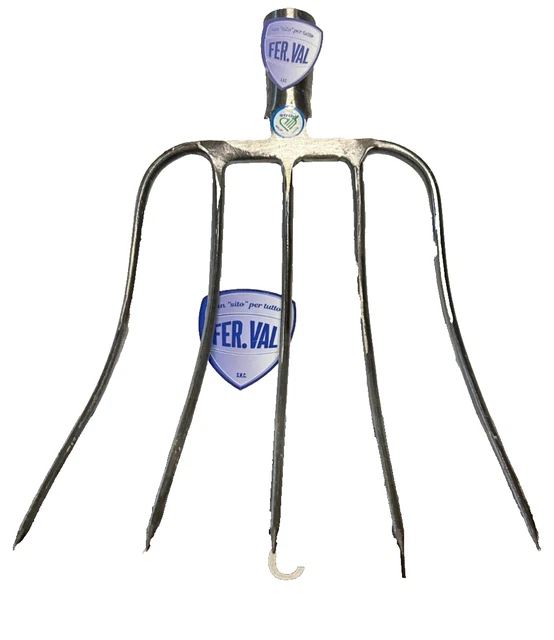 Kit 5 Denti Per Forca Letame &ndash; Diametro 36 Cm &ndash; Con Dadi E Boccole &ndash; Adatto Per Fieno E Paglia &ndash; GP