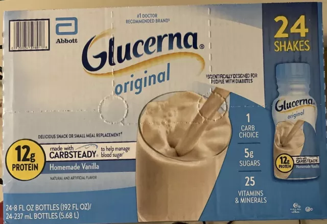 Batido de vainilla casero Glucerna - 8 onzas - 24 unidades