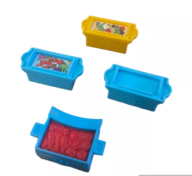 Fisher Price Little People Lot 4 Food Crates Disney Princess Klip Klop Blue